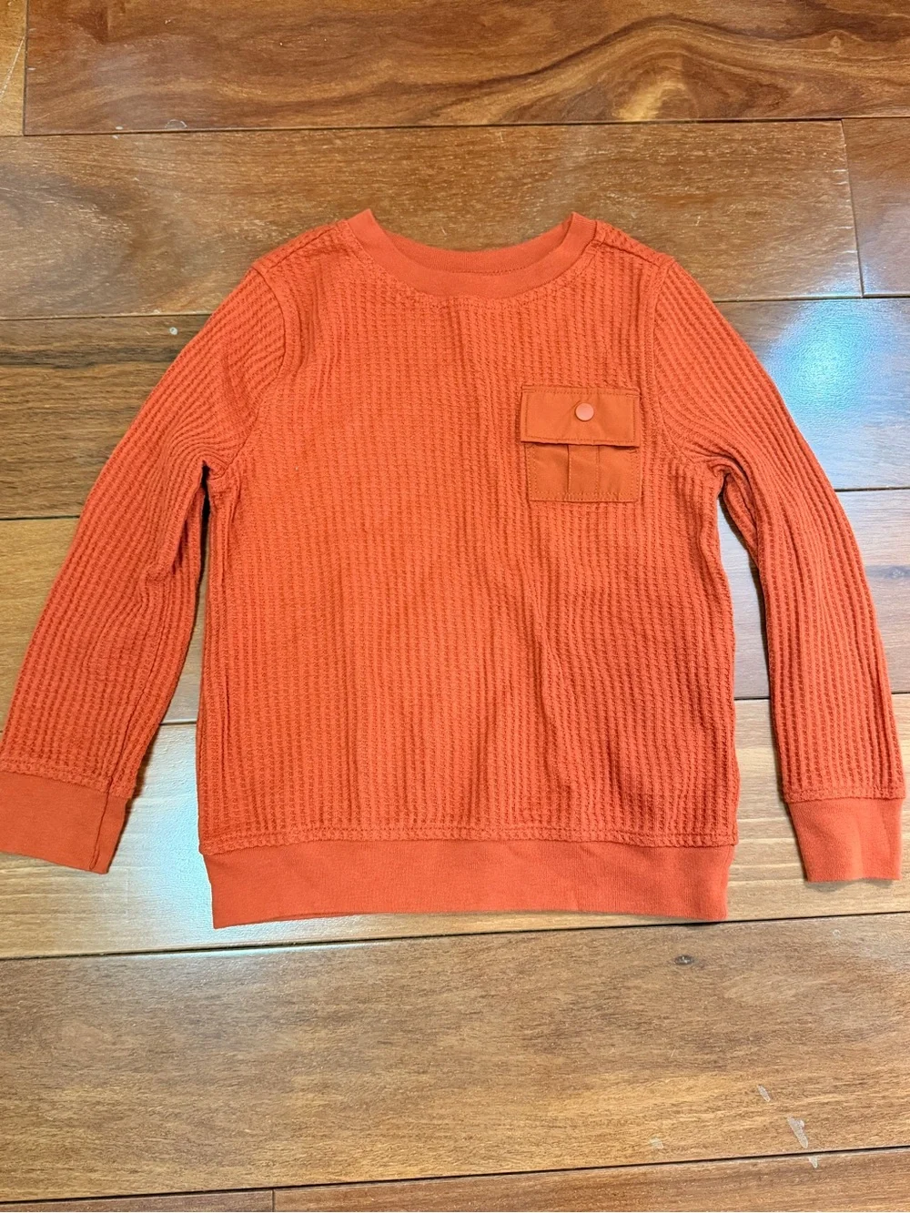 Old Navy Kid’s Crewneck Waffle Knit Sweater in Orange
